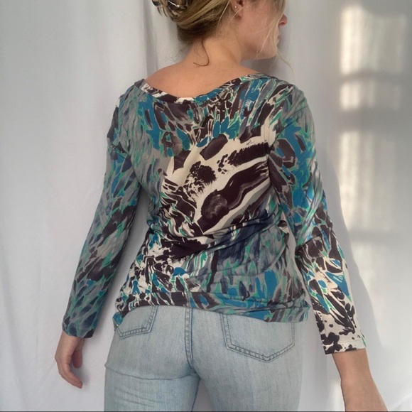 Emilio Pucci Psychedelic, Watercolor 90s Top - Picture 7 of 9